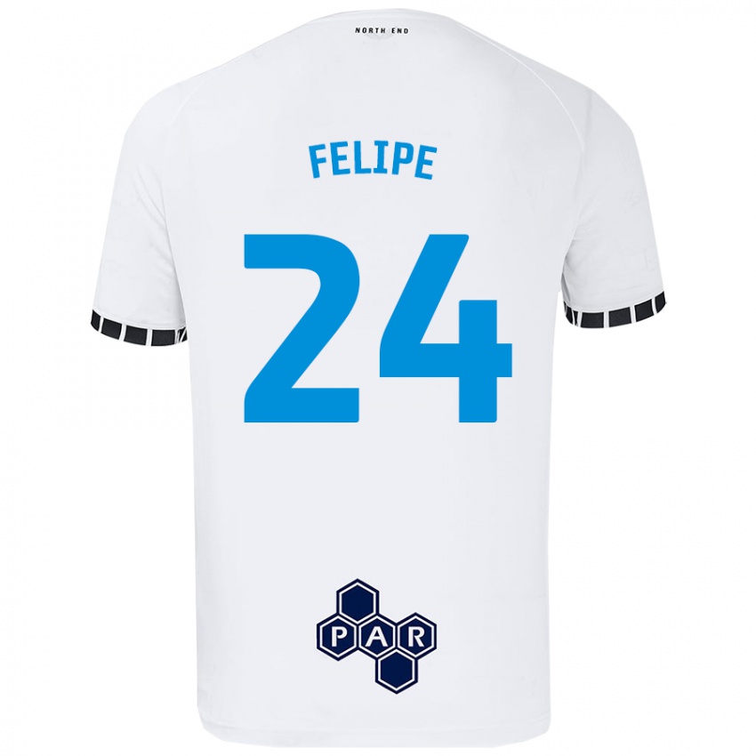 Børn Felipe #24 Hvid Hjemmebane Spillertrøjer 2024/25 Trøje T-Shirt