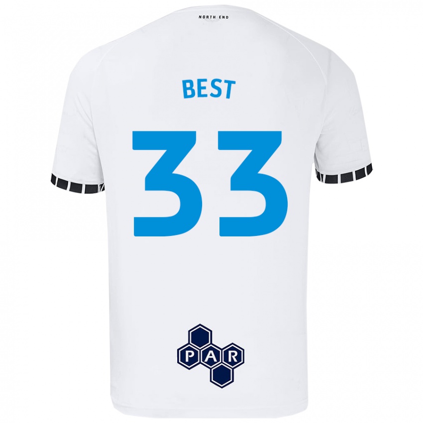 Børn Kian Best #33 Hvid Hjemmebane Spillertrøjer 2024/25 Trøje T-Shirt