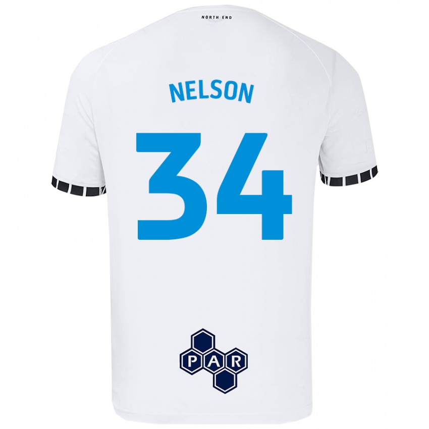 Børn Kitt Nelson #34 Hvid Hjemmebane Spillertrøjer 2024/25 Trøje T-Shirt