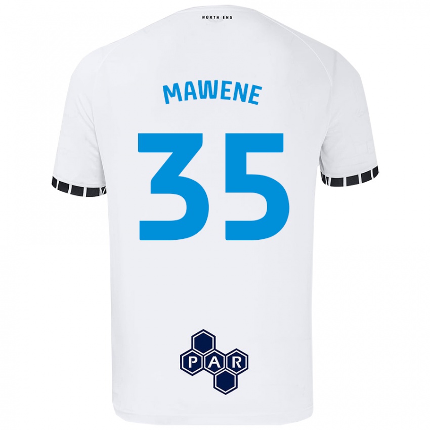 Børn Noah Mawene #35 Hvid Hjemmebane Spillertrøjer 2024/25 Trøje T-Shirt