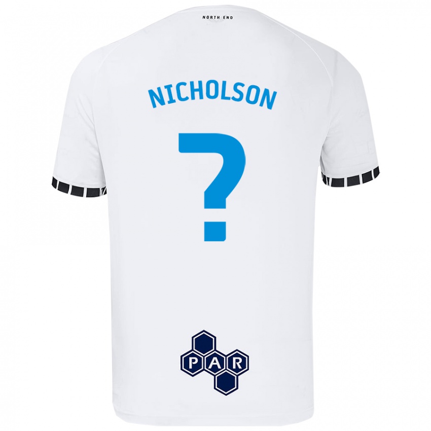 Børn Joseph Nicholson #0 Hvid Hjemmebane Spillertrøjer 2024/25 Trøje T-Shirt