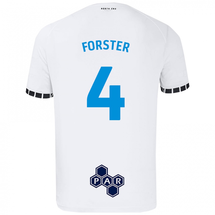 Børn Hannah Forster #4 Hvid Hjemmebane Spillertrøjer 2024/25 Trøje T-Shirt