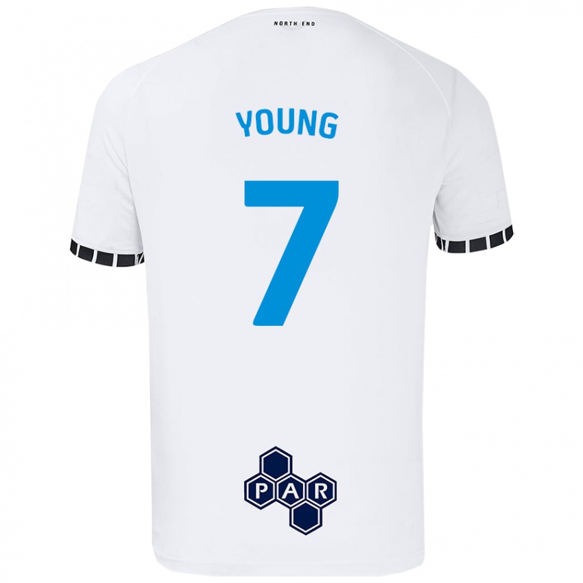 Børn Danielle Young #7 Hvid Hjemmebane Spillertrøjer 2024/25 Trøje T-Shirt