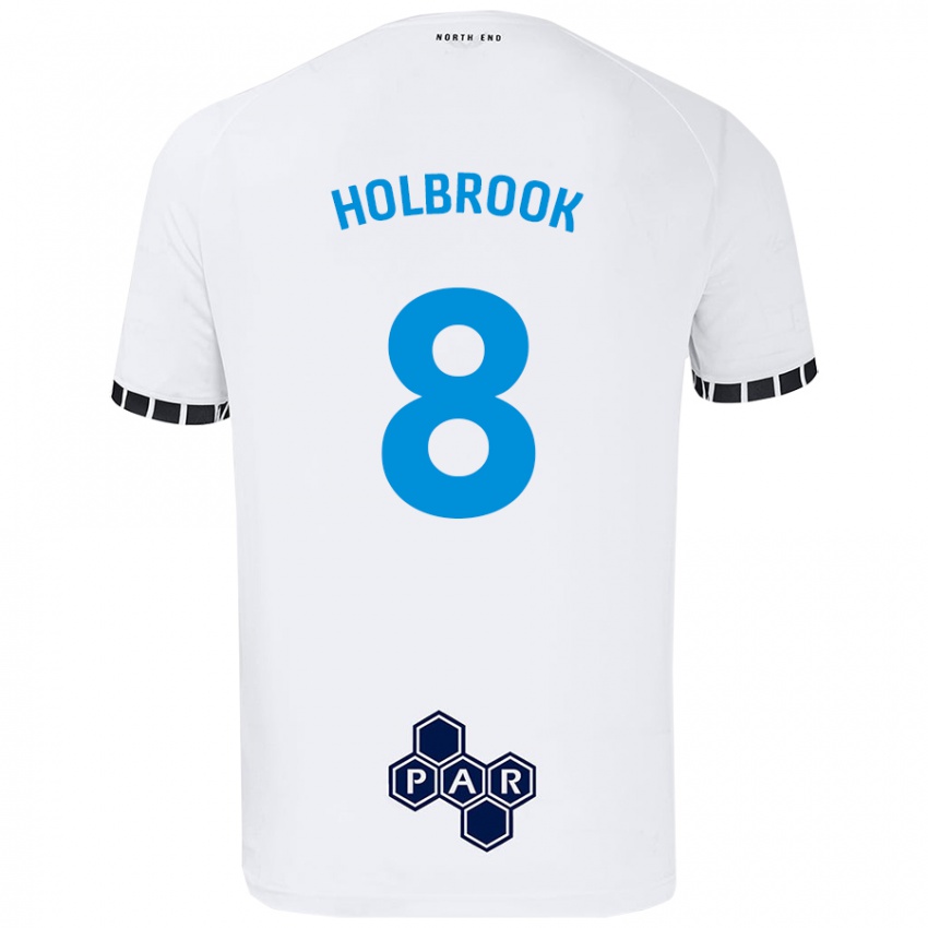 Børn Jess Holbrook #8 Hvid Hjemmebane Spillertrøjer 2024/25 Trøje T-Shirt