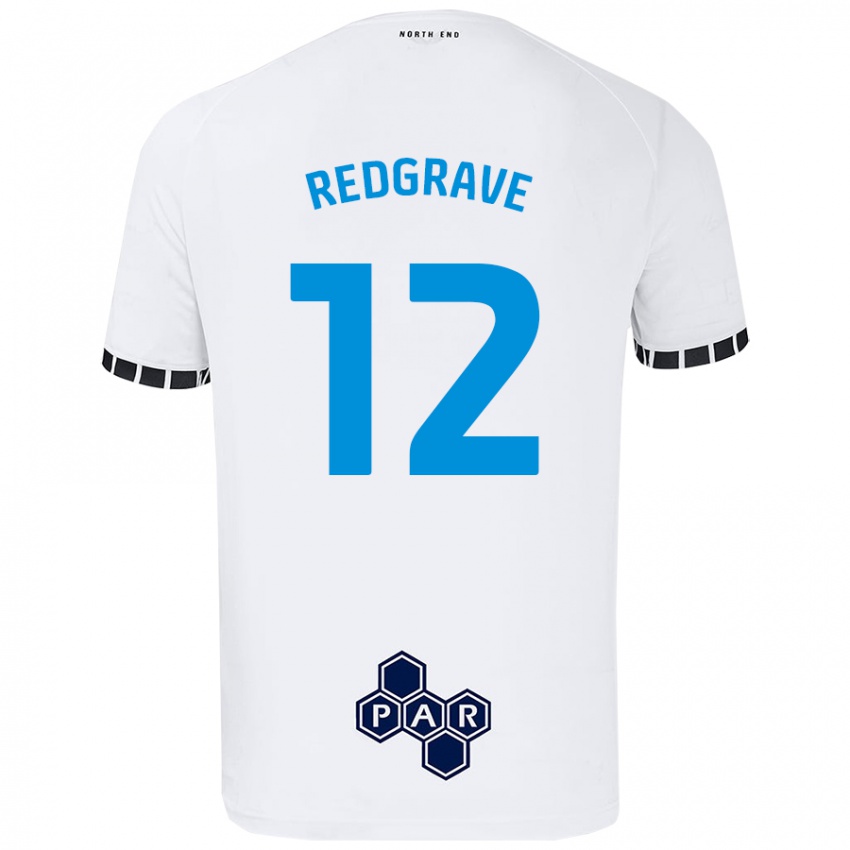 Børn Jodie Redgrave #12 Hvid Hjemmebane Spillertrøjer 2024/25 Trøje T-Shirt