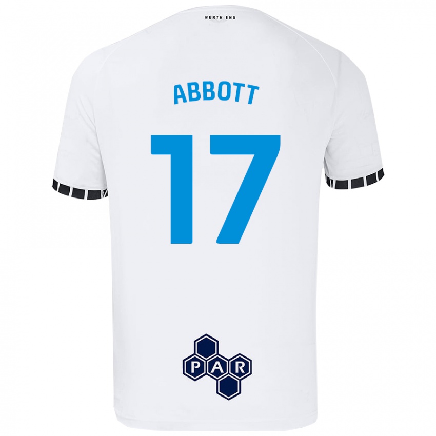 Børn Becky Abbott #17 Hvid Hjemmebane Spillertrøjer 2024/25 Trøje T-Shirt