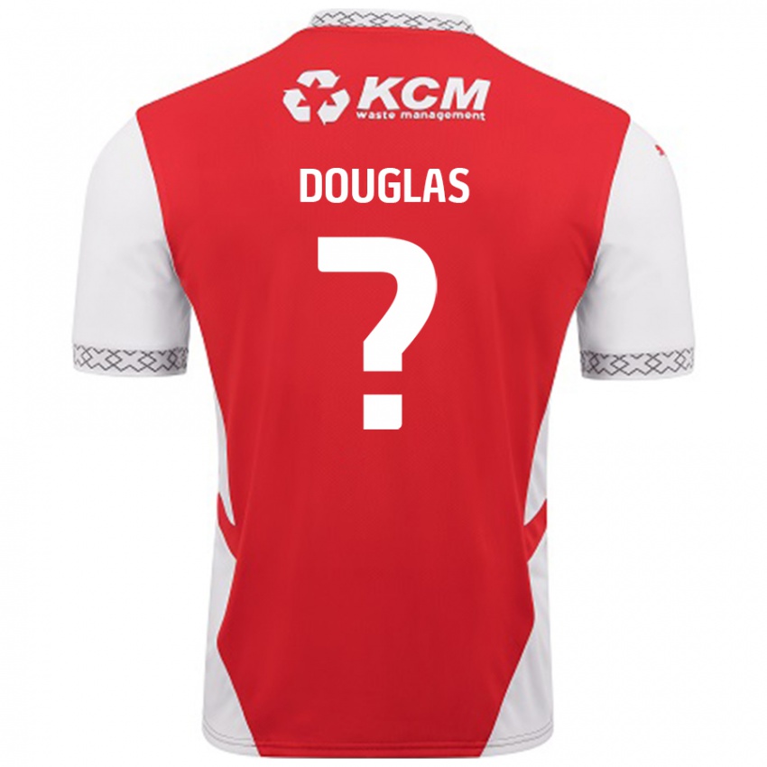 Børn Hamish Douglas #0 Rød Hvid Hjemmebane Spillertrøjer 2024/25 Trøje T-Shirt