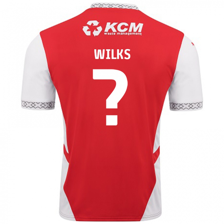 Børn Mallik Wilks #0 Rød Hvid Hjemmebane Spillertrøjer 2024/25 Trøje T-Shirt