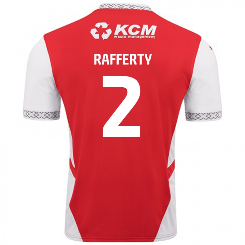 Børn Joe Rafferty #2 Rød Hvid Hjemmebane Spillertrøjer 2024/25 Trøje T-Shirt