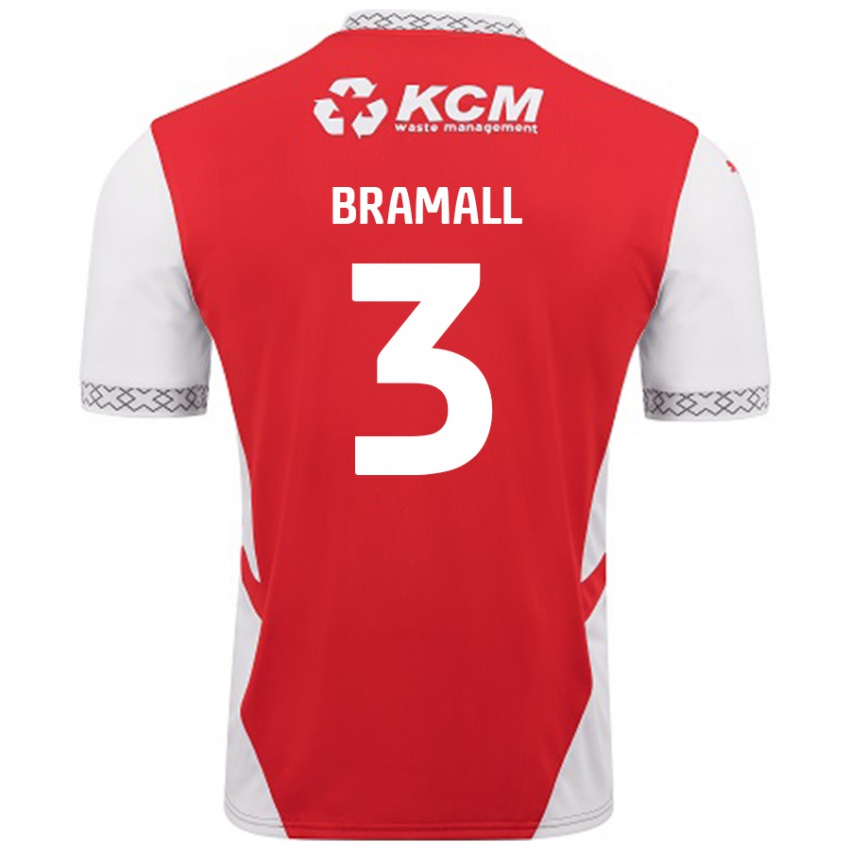 Børn Cohen Bramall #3 Rød Hvid Hjemmebane Spillertrøjer 2024/25 Trøje T-Shirt