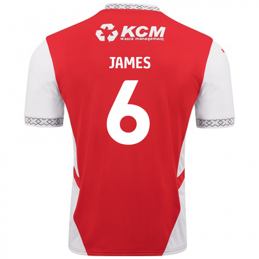 Børn Reece James #6 Rød Hvid Hjemmebane Spillertrøjer 2024/25 Trøje T-Shirt