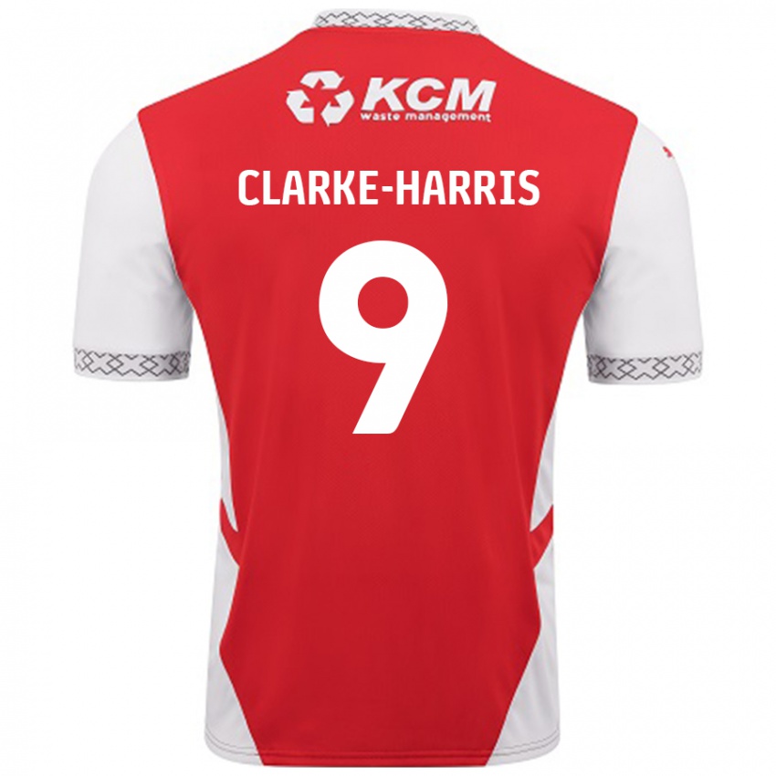 Børn Jonson Clarke-Harris #9 Rød Hvid Hjemmebane Spillertrøjer 2024/25 Trøje T-Shirt