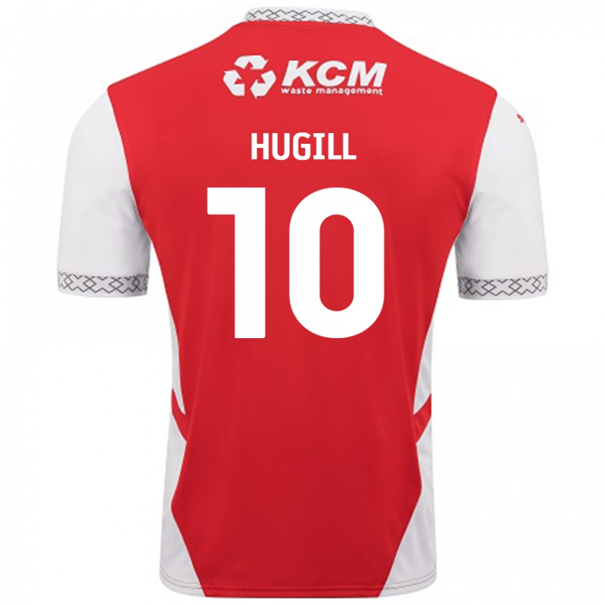 Børn Jordan Hugill #10 Rød Hvid Hjemmebane Spillertrøjer 2024/25 Trøje T-Shirt