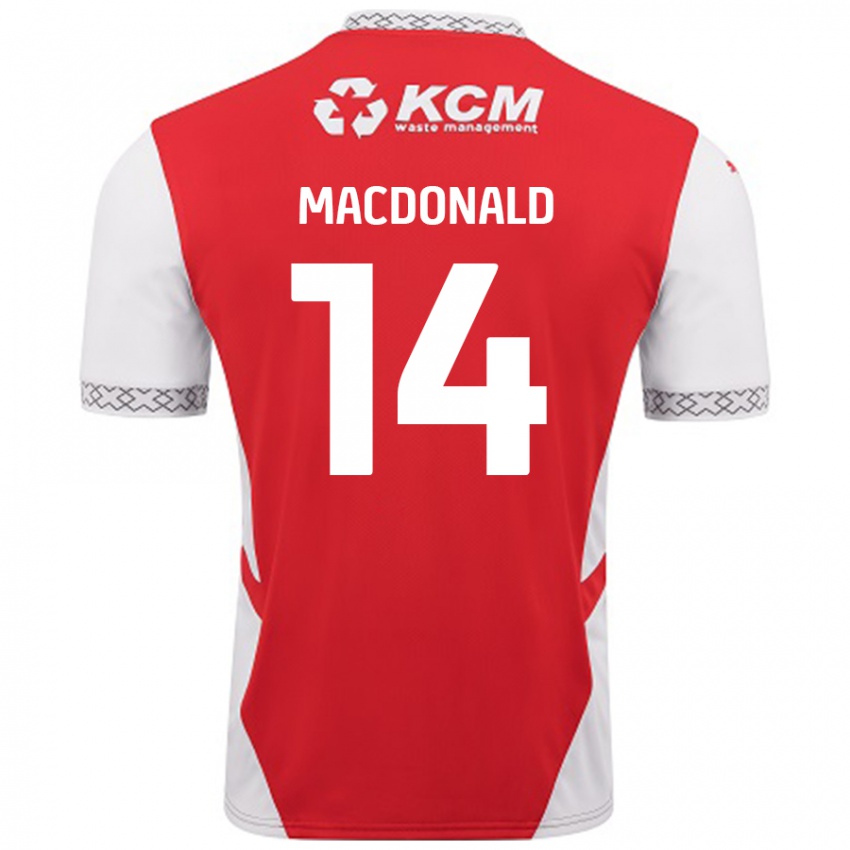 Børn Alex Macdonald #14 Rød Hvid Hjemmebane Spillertrøjer 2024/25 Trøje T-Shirt