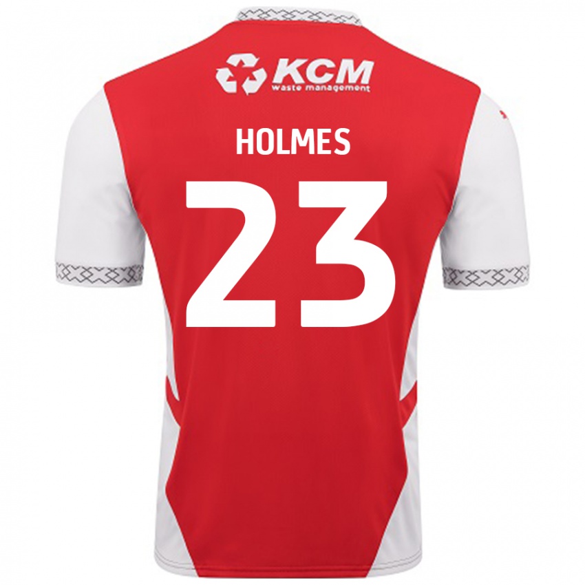 Børn Jack Holmes #23 Rød Hvid Hjemmebane Spillertrøjer 2024/25 Trøje T-Shirt