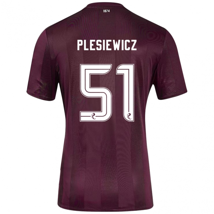 Børn Szymon Plesiewicz #51 Bourgogne Hjemmebane Spillertrøjer 2024/25 Trøje T-Shirt