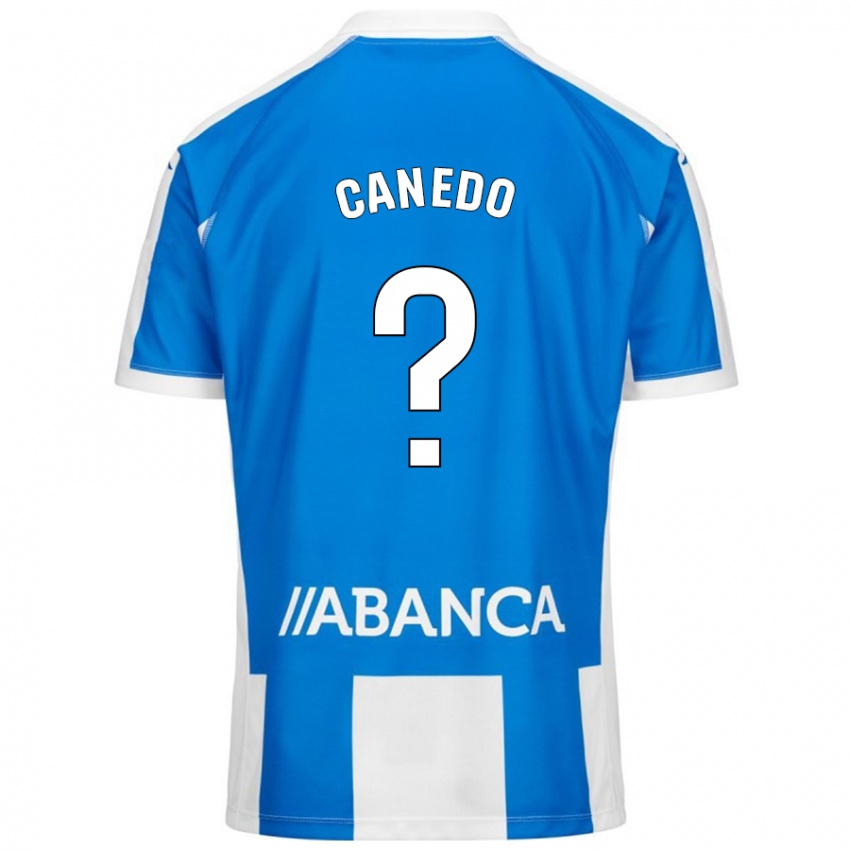 Børn Damián Canedo #0 Blå Hvid Hjemmebane Spillertrøjer 2024/25 Trøje T-Shirt