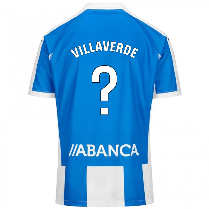 Børn Hugo Villaverde #0 Blå Hvid Hjemmebane Spillertrøjer 2024/25 Trøje T-Shirt