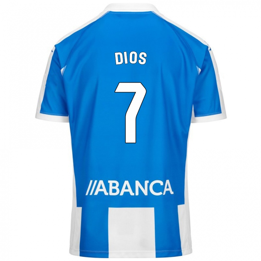 Børn Eva Dios #7 Blå Hvid Hjemmebane Spillertrøjer 2024/25 Trøje T-Shirt