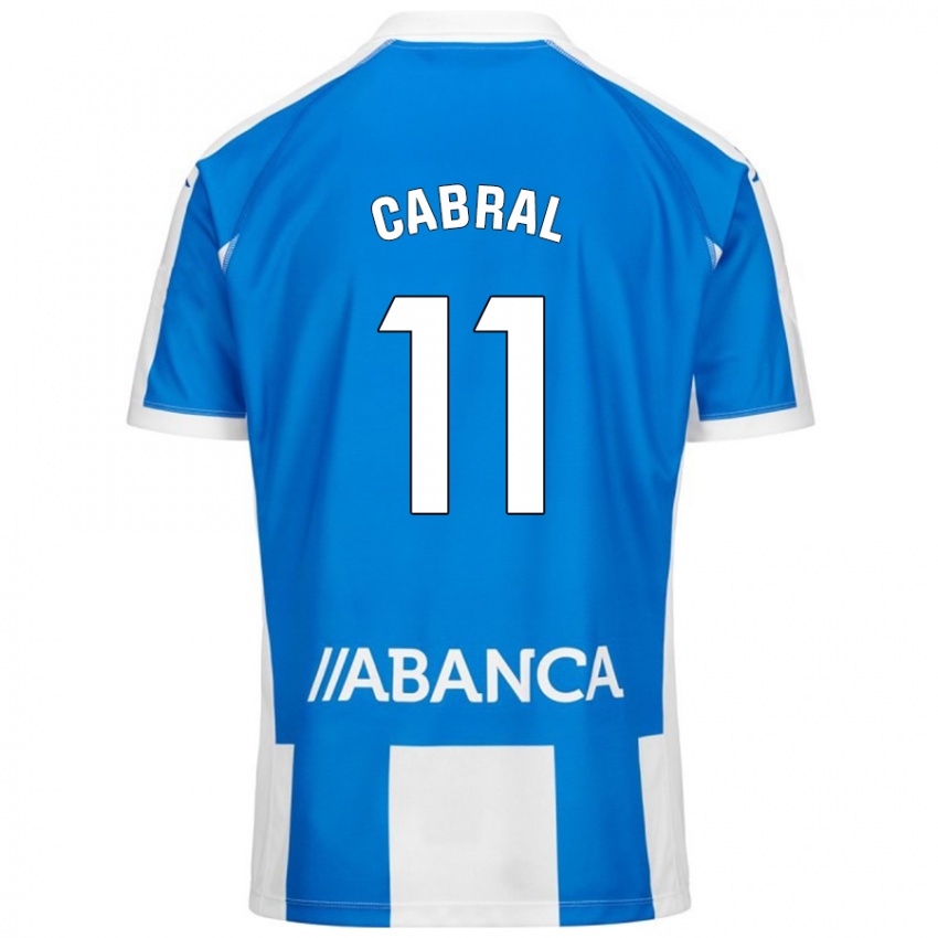 Børn Millene Cabral #11 Blå Hvid Hjemmebane Spillertrøjer 2024/25 Trøje T-Shirt