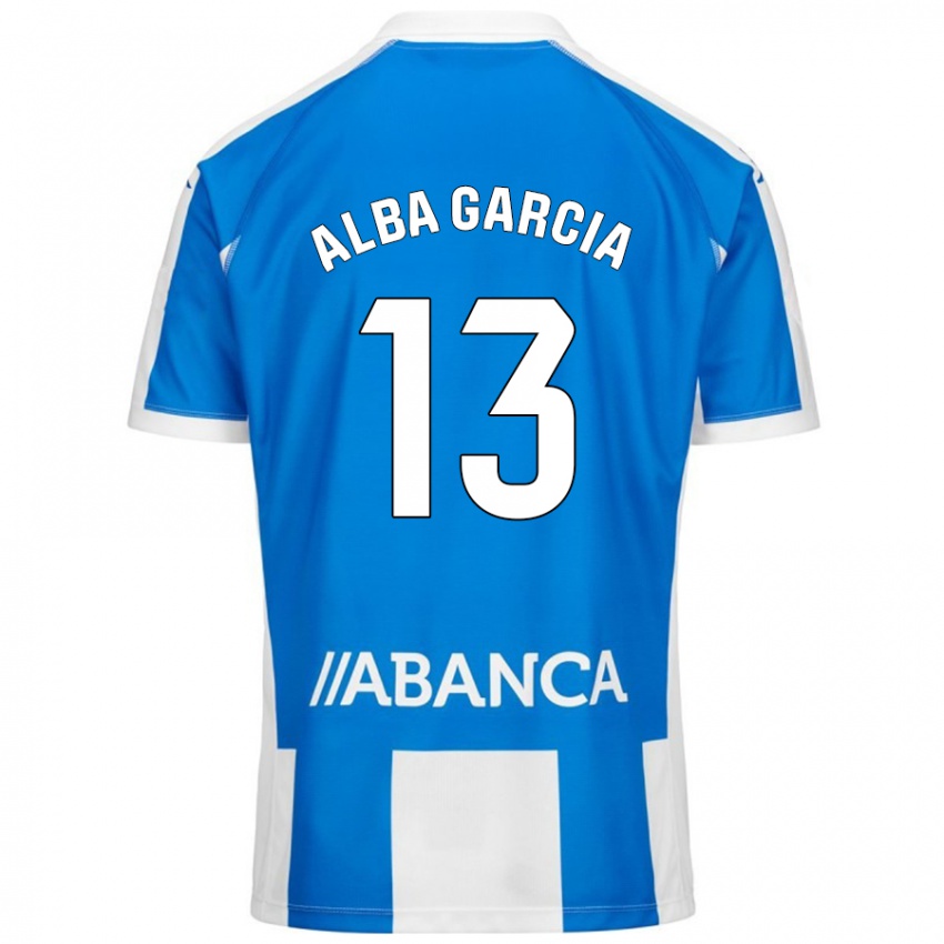 Børn Lucía Alba García #13 Blå Hvid Hjemmebane Spillertrøjer 2024/25 Trøje T-Shirt