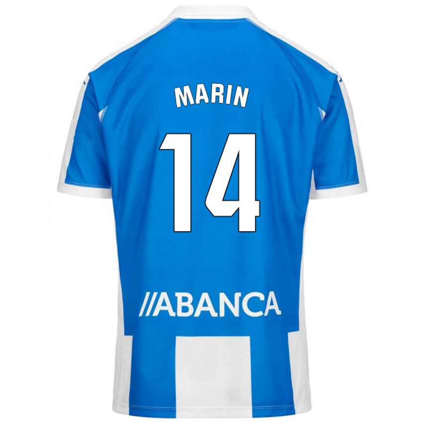 Børn Ainhoa Marín #14 Blå Hvid Hjemmebane Spillertrøjer 2024/25 Trøje T-Shirt