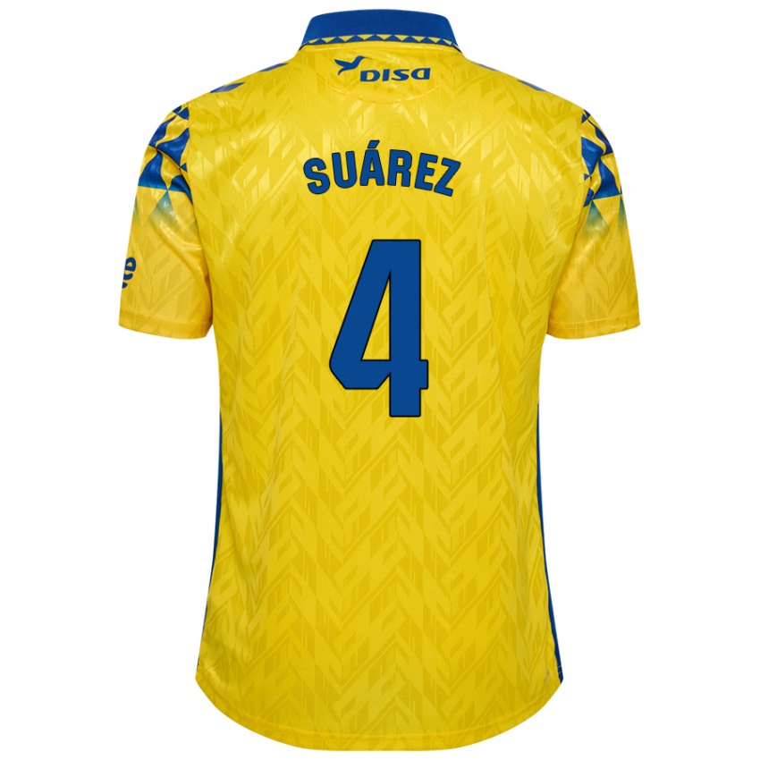 Børn Alex Suárez #4 Gul Blå Hjemmebane Spillertrøjer 2024/25 Trøje T-Shirt