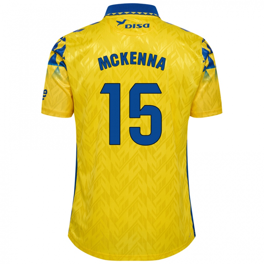 Børn Scott Mckenna #15 Gul Blå Hjemmebane Spillertrøjer 2024/25 Trøje T-Shirt