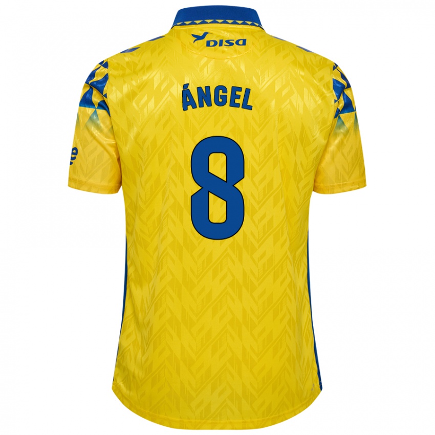 Børn José Ángel #8 Gul Blå Hjemmebane Spillertrøjer 2024/25 Trøje T-Shirt