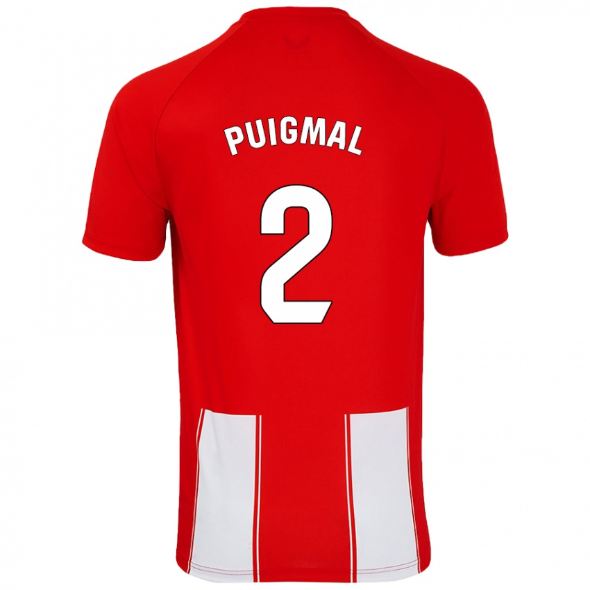 Børn Arnau Puigmal #2 Rød Hvid Hjemmebane Spillertrøjer 2024/25 Trøje T-Shirt