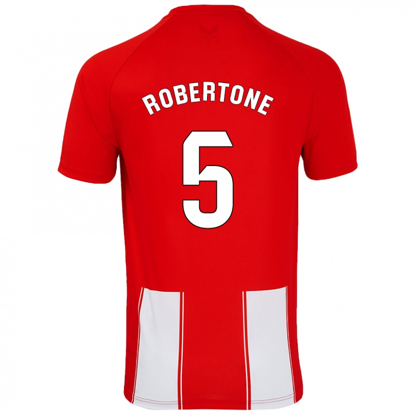 Børn Lucas Robertone #5 Rød Hvid Hjemmebane Spillertrøjer 2024/25 Trøje T-Shirt