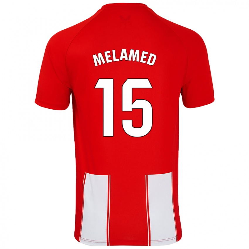 Børn Nico Melamed #15 Rød Hvid Hjemmebane Spillertrøjer 2024/25 Trøje T-Shirt