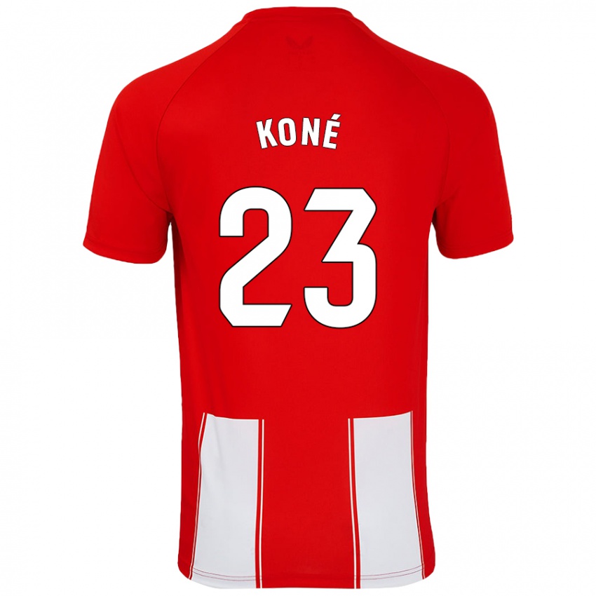 Børn Ibrahima Koné #23 Rød Hvid Hjemmebane Spillertrøjer 2024/25 Trøje T-Shirt