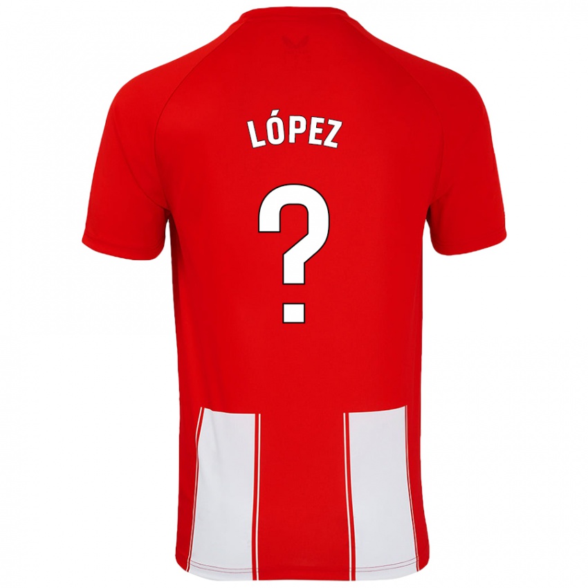 Børn Jesús López #0 Rød Hvid Hjemmebane Spillertrøjer 2024/25 Trøje T-Shirt