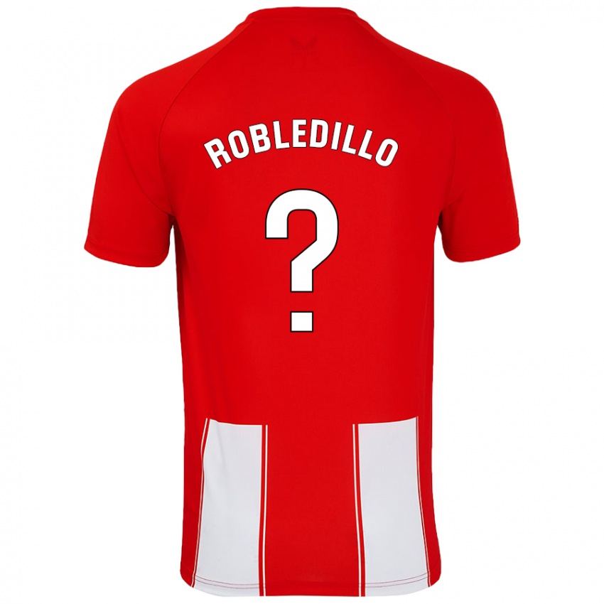 Børn Pedro Robledillo #0 Rød Hvid Hjemmebane Spillertrøjer 2024/25 Trøje T-Shirt