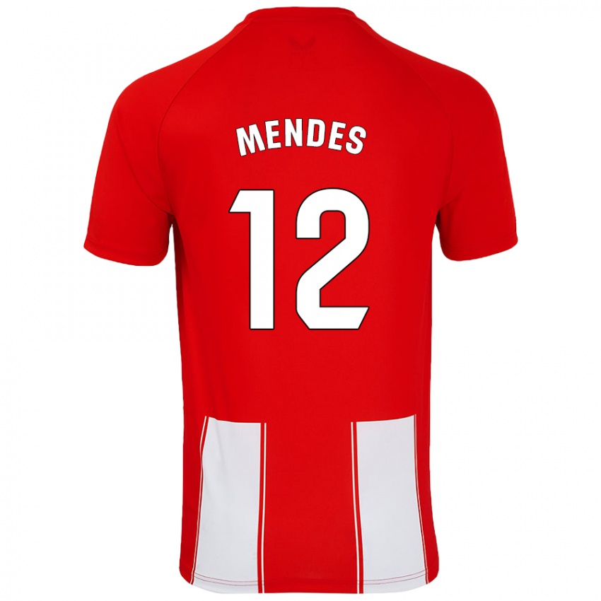 Børn Alex Mendes #12 Rød Hvid Hjemmebane Spillertrøjer 2024/25 Trøje T-Shirt