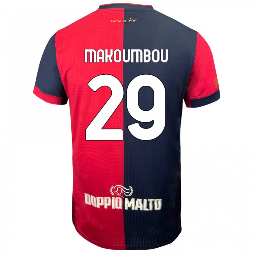 Børn Antoine Makoumbou #29 Rød Mørkere Blå Hjemmebane Spillertrøjer 2024/25 Trøje T-Shirt