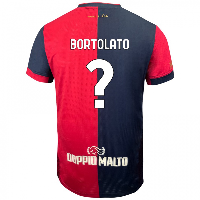 Børn Filippo Bortolato #0 Rød Mørkere Blå Hjemmebane Spillertrøjer 2024/25 Trøje T-Shirt