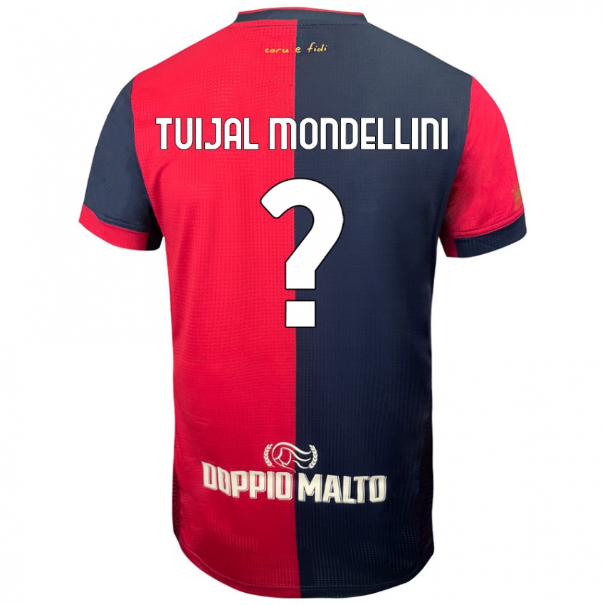 Børn Luca Tuijal Mondellini #0 Rød Mørkere Blå Hjemmebane Spillertrøjer 2024/25 Trøje T-Shirt