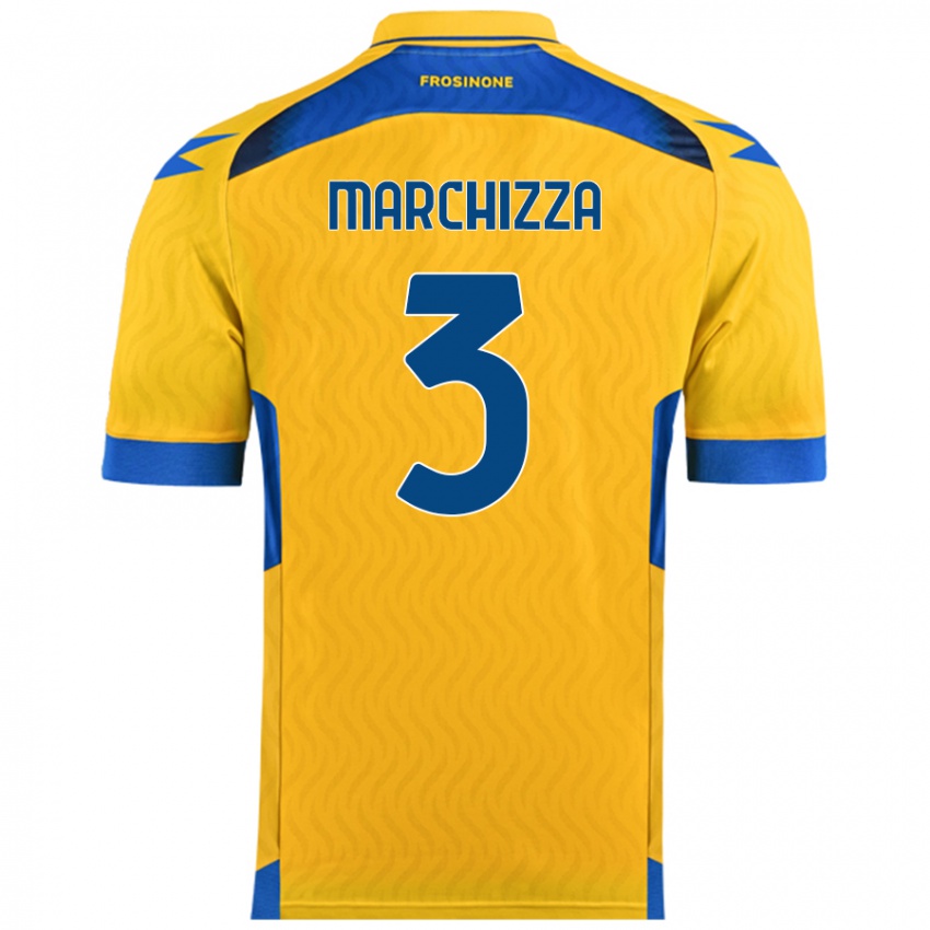 Børn Riccardo Marchizza #3 Gul Hjemmebane Spillertrøjer 2024/25 Trøje T-Shirt