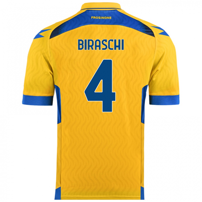 Børn Davide Biraschi #4 Gul Hjemmebane Spillertrøjer 2024/25 Trøje T-Shirt