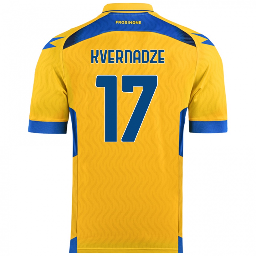 Børn Giorgi Kvernadze #17 Gul Hjemmebane Spillertrøjer 2024/25 Trøje T-Shirt