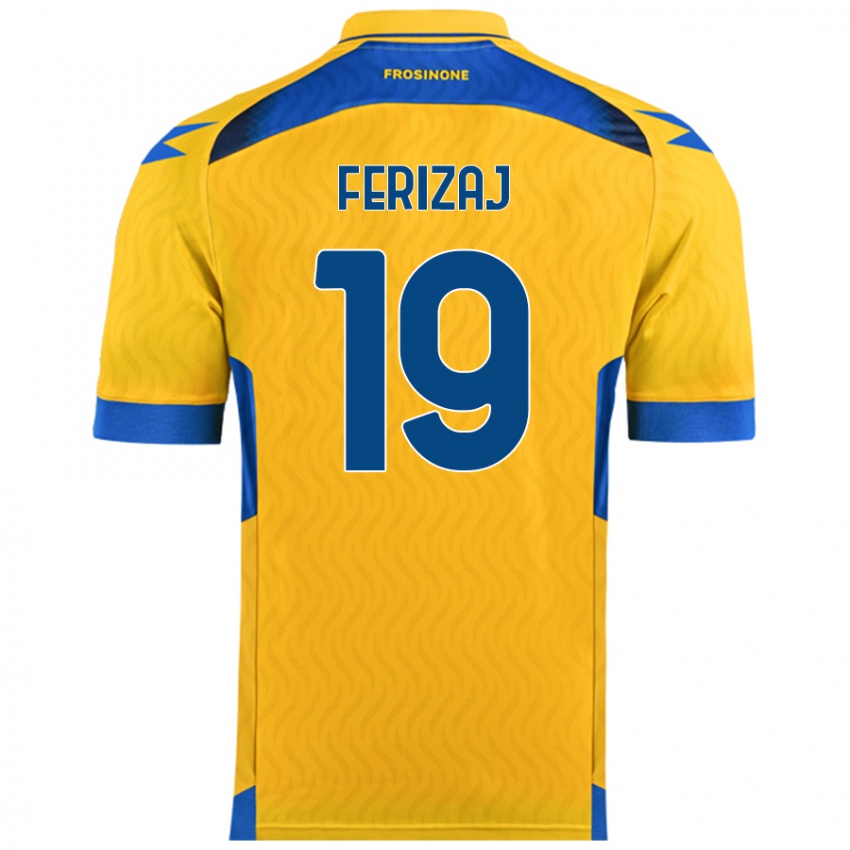 Børn Justin Ferizaj #19 Gul Hjemmebane Spillertrøjer 2024/25 Trøje T-Shirt