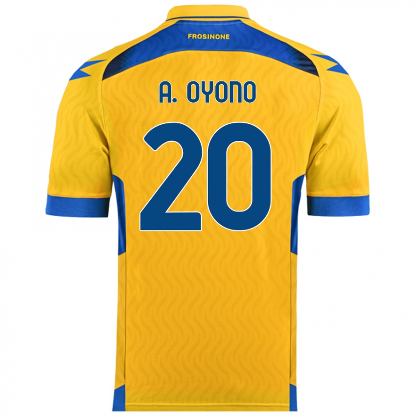 Børn Anthony Oyono #20 Gul Hjemmebane Spillertrøjer 2024/25 Trøje T-Shirt