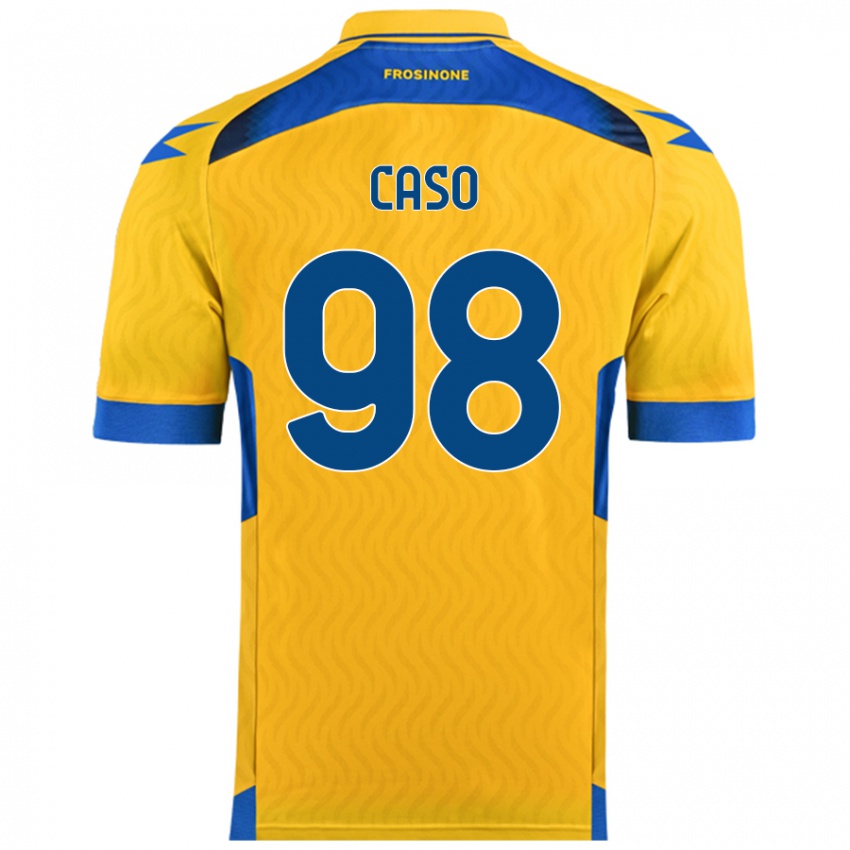 Børn Giuseppe Caso #98 Gul Hjemmebane Spillertrøjer 2024/25 Trøje T-Shirt