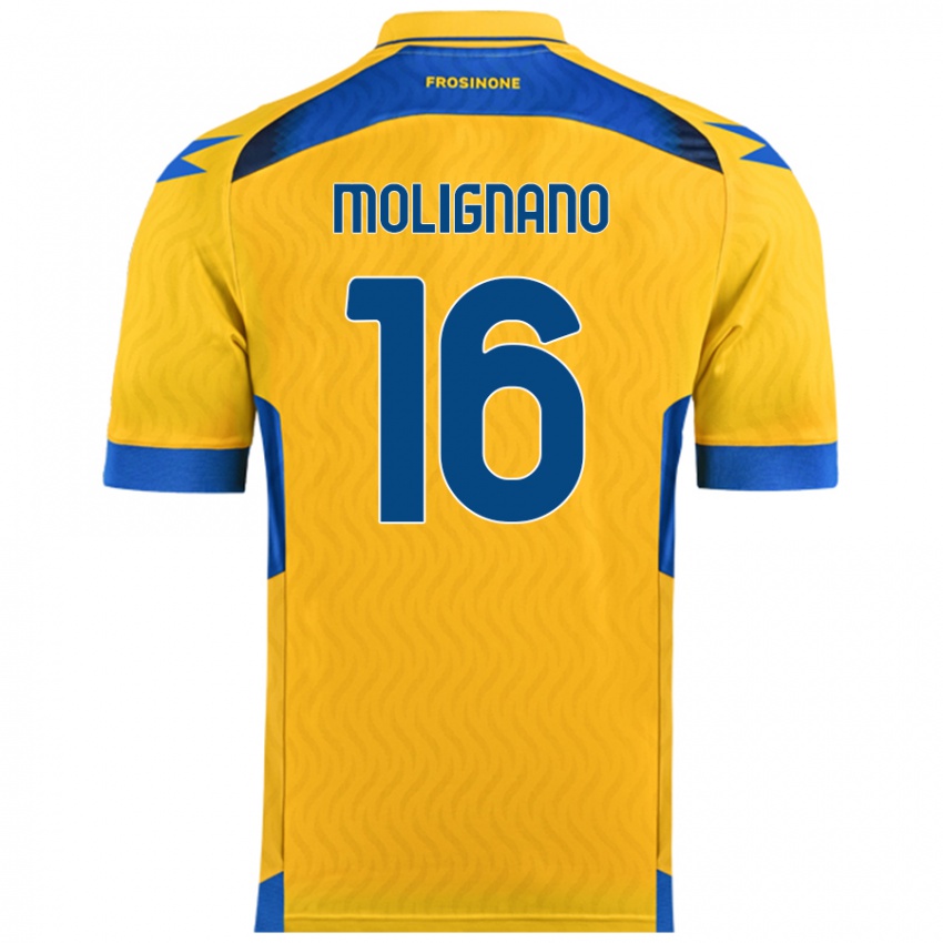 Børn Gaetano Molignano #16 Gul Hjemmebane Spillertrøjer 2024/25 Trøje T-Shirt