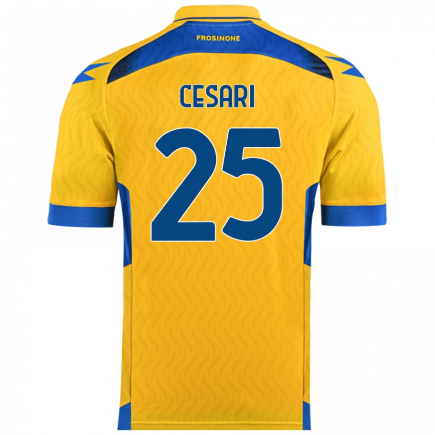 Børn Nicolò Cesari #25 Gul Hjemmebane Spillertrøjer 2024/25 Trøje T-Shirt