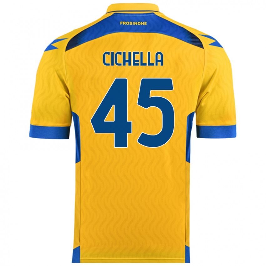 Børn Matteo Cichella #45 Gul Hjemmebane Spillertrøjer 2024/25 Trøje T-Shirt