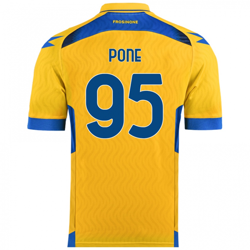 Børn Cristian Pone #95 Gul Hjemmebane Spillertrøjer 2024/25 Trøje T-Shirt