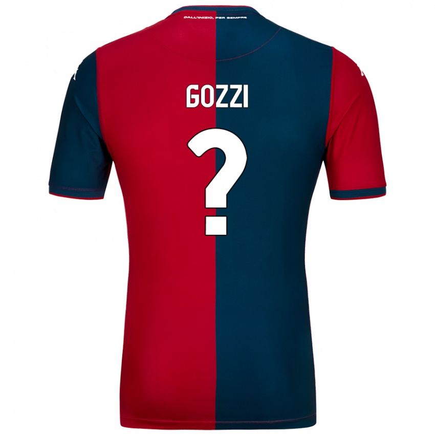 Børn Paolo Gozzi #0 Rød Mørkeblå Hjemmebane Spillertrøjer 2024/25 Trøje T-Shirt